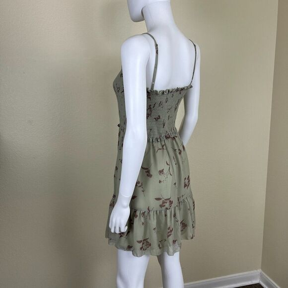 Wilfred Womens Size M Green Tempest Sleeveless Smocked Tiered Chiffon Mini Dress - Picture 9 of 15